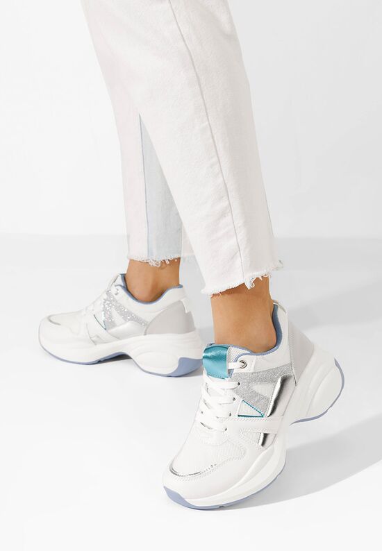 Sneakers με πλατφόρμα Daya λευκά, Μέγεθος: 39- zapatos