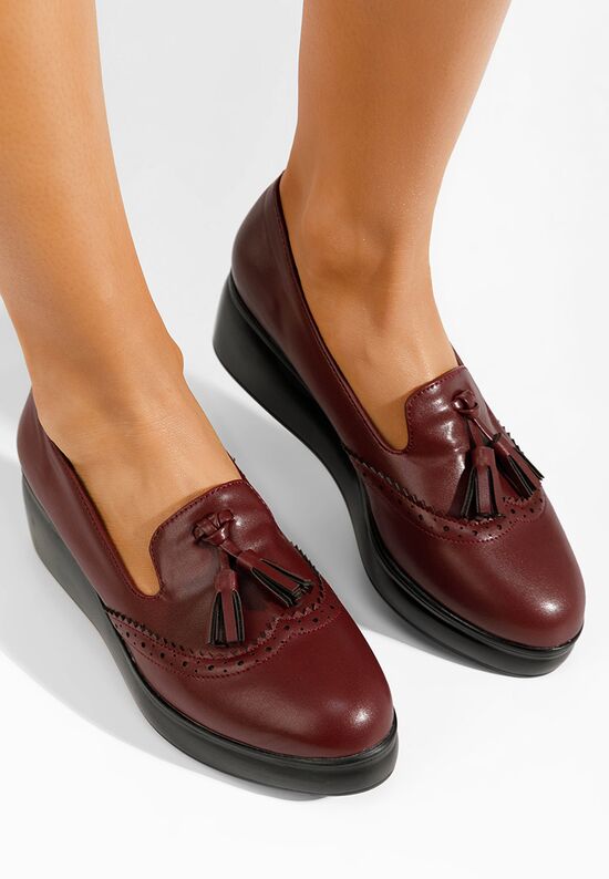 Πλατφόρμες γυναικεία Olbia μπορντό, Μέγεθος: 37- zapatos