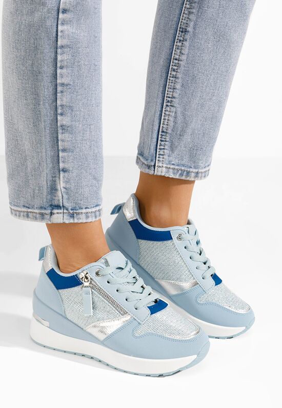 Sneakers με πλατφόρμα Zenna Γαλάζιο, Μέγεθος: 38- zapatos