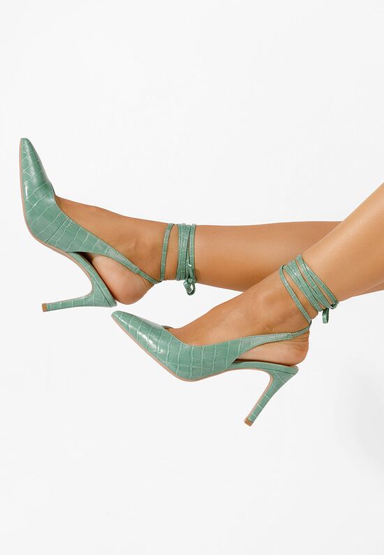 Γόβες slingback Laila πρασινο, Μέγεθος: 40- zapatos