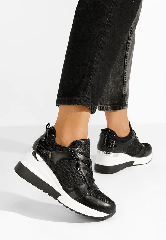 Sneakers με πλατφόρμα μαύρα Arilova, Μέγεθος: 36- zapatos
