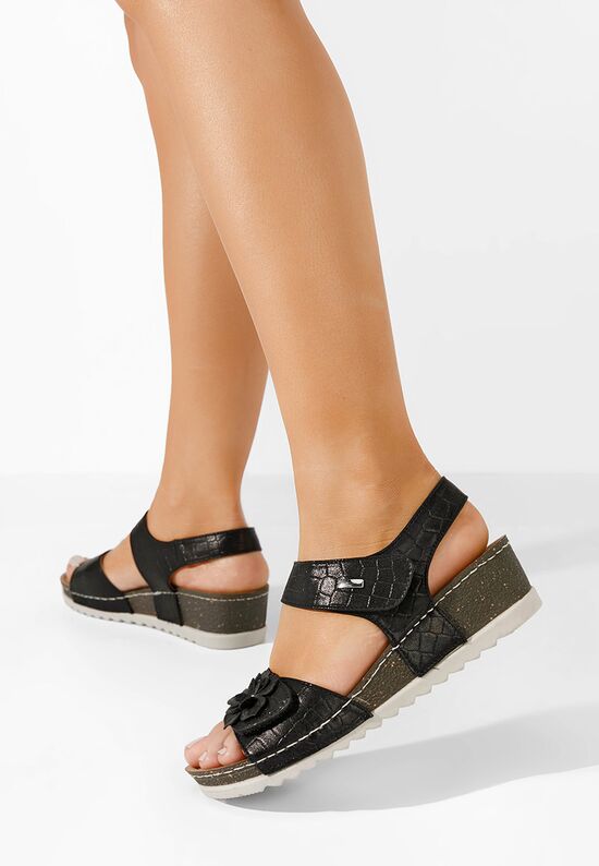 Πέδιλα πλατφόρμες Eliasea Μαύρα, Μέγεθος: 39- zapatos