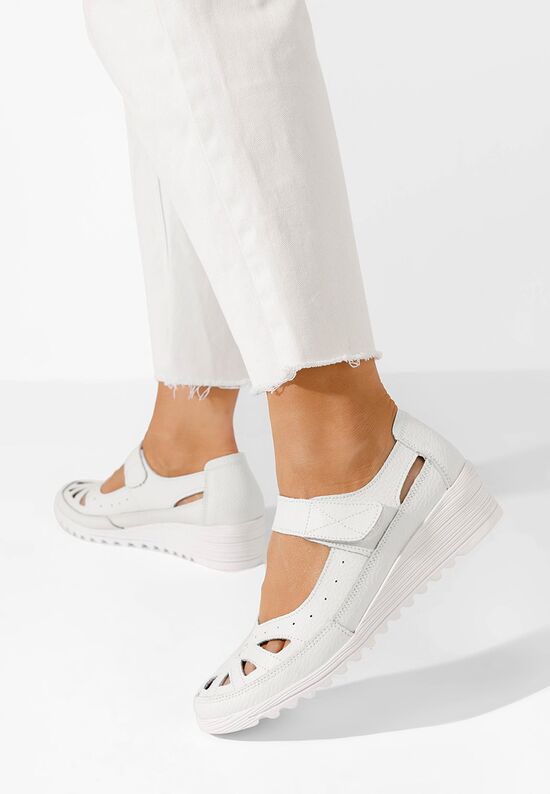 Μπαλαρίνες ανατομικεσ Cassina λευκά, Μέγεθος: 40- zapatos