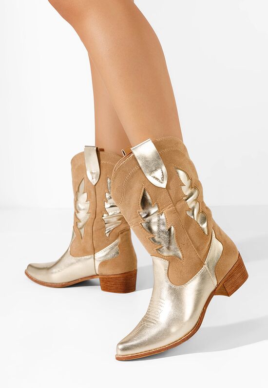 Γυναικεία Μποτάκια Cowboy Wilds χρυσο, Μέγεθος: 40- zapatos