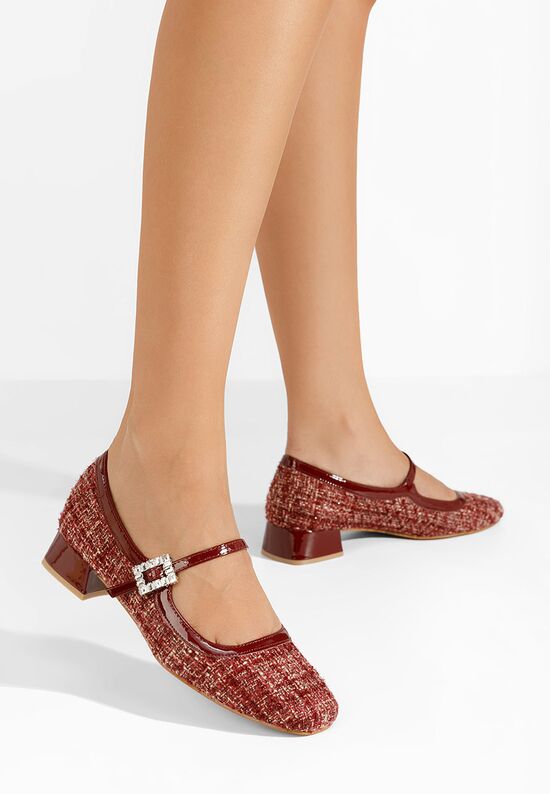 Γόβες με χαμηλό τακούνι Milina κοκκινο, Μέγεθος: 38- zapatos