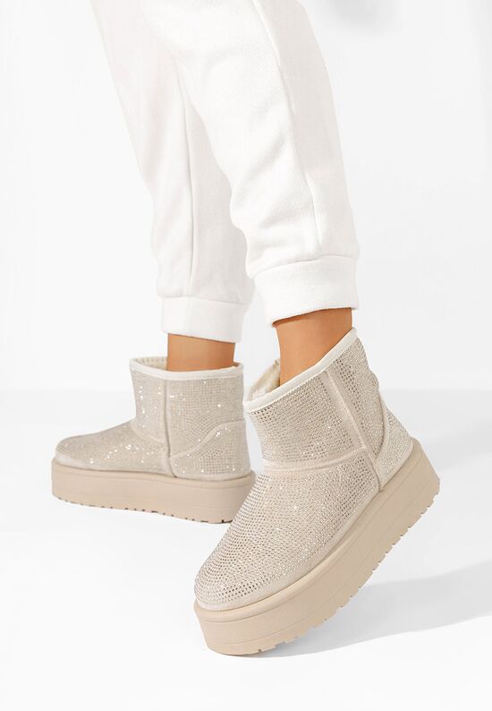Μπότες τύπου UGG Feyna μπεζ, Μέγεθος: 39- zapatos