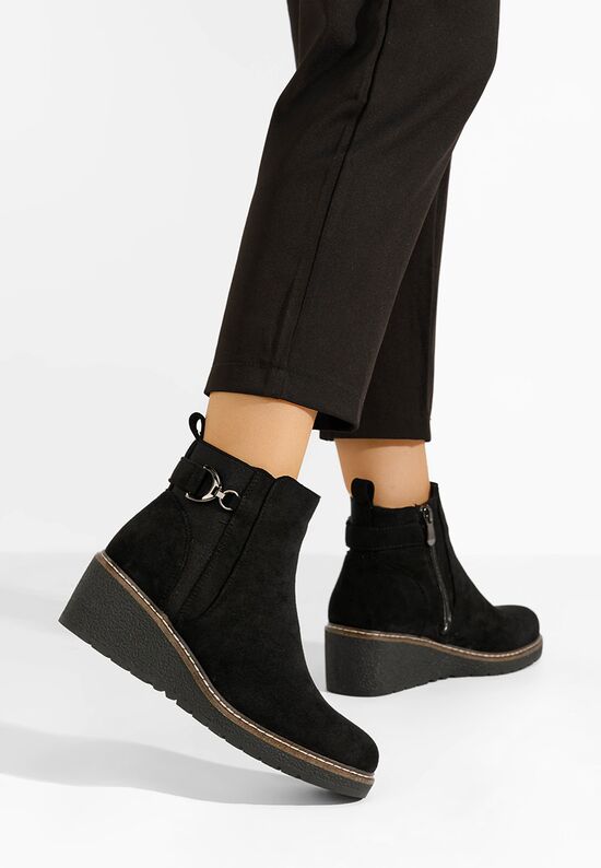 μποτακια πλατφορμεσ Aderva Μαύρα, Μέγεθος: 39- zapatos