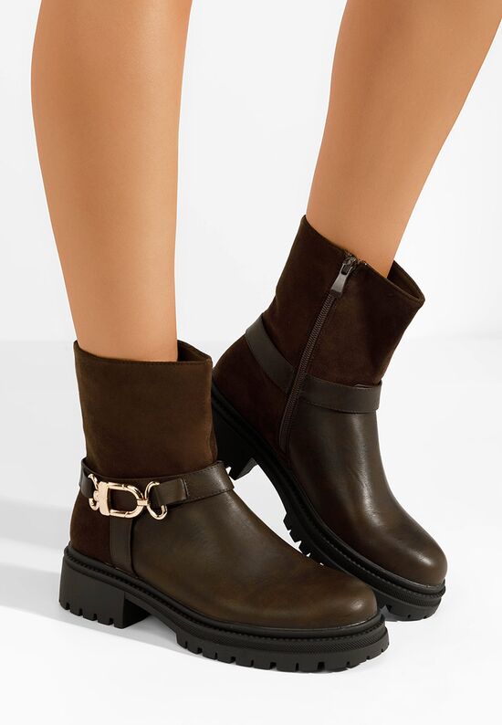 Γυναικεία μποτάκια Jacklyn καφε, Μέγεθος: 38- zapatos