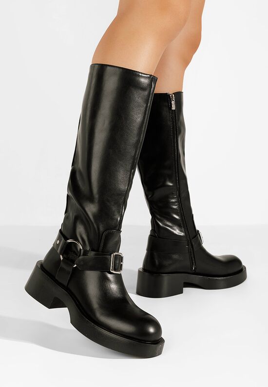 Ψηλές μπότες Delois Μαύρα, Μέγεθος: 37- zapatos