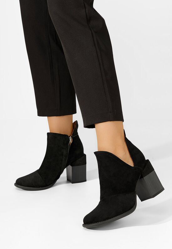 Μποτάκια με χοντρό τακούνι Odeisa V3 Μαύρα, Μέγεθος: 39- zapatos