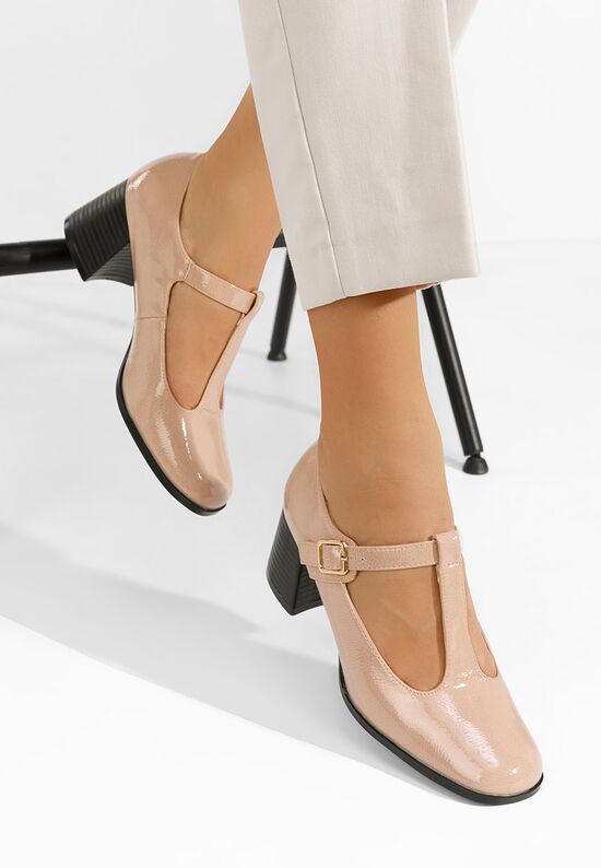 Γόβες χαμηλέσ Vesita μπεζ, Μέγεθος: 41- zapatos