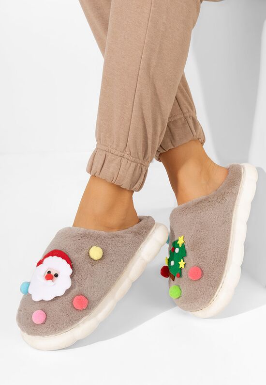 Παντοφλεσ γυναικειεσ χειμερινεσ Denita χακι, Μέγεθος: 39- zapatos