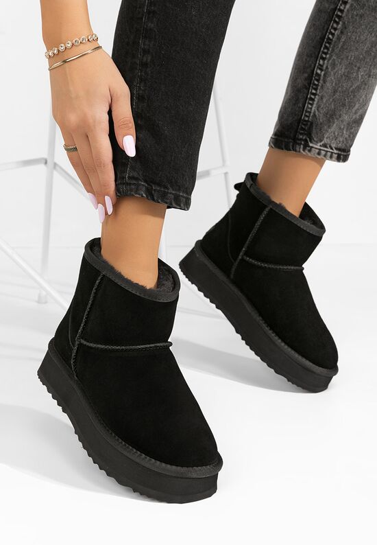 Μπότες τύπου UGG Elvera Μαύρα, Μέγεθος: 38- zapatos