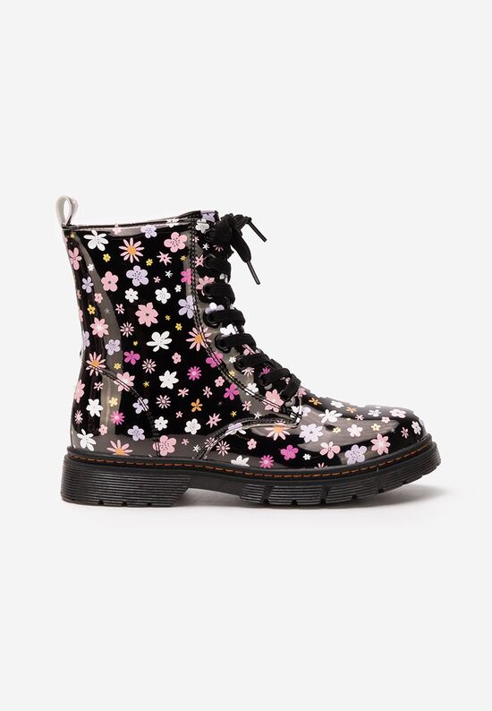 Κοριτσίστικες μποτάκια Flowers Μαύρα, Μέγεθος: 31- zapatos