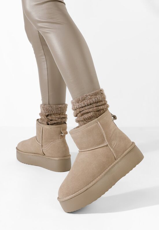 Μπότες τύπου UGG με πλατφόρμα Nalya V3 μπεζ, Μέγεθος: 39- zapatos