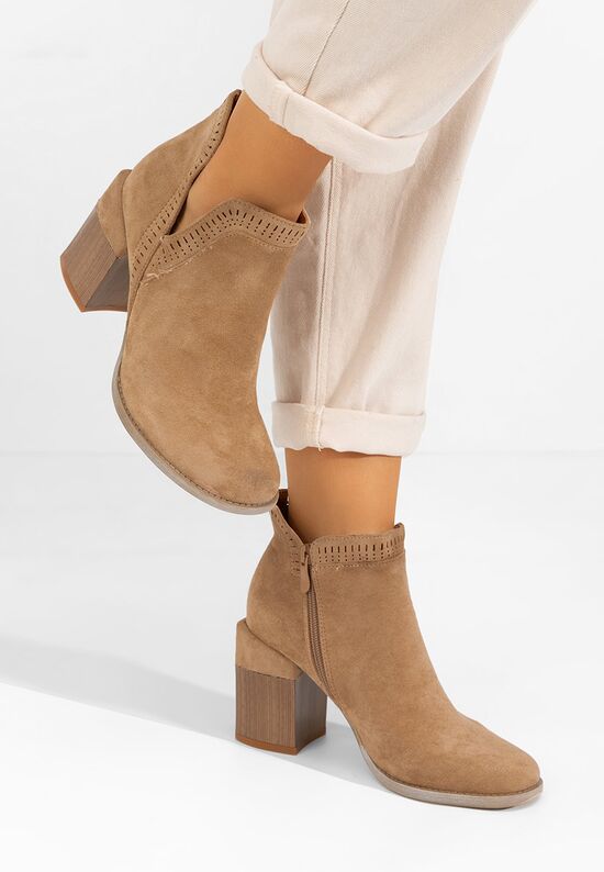 Μποτάκια με χοντρό τακούνι Traicy χακι, Μέγεθος: 40- zapatos