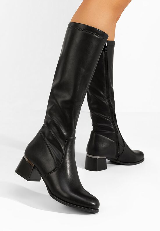 Μπότες με χοντρό τακούνι Lissette Μαύρα, Μέγεθος: 36- zapatos