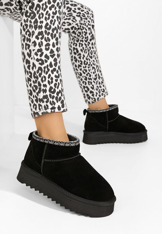 Μπότες τύπου UGG με πλατφόρμα Andree Μαύρα, Μέγεθος: 41- zapatos