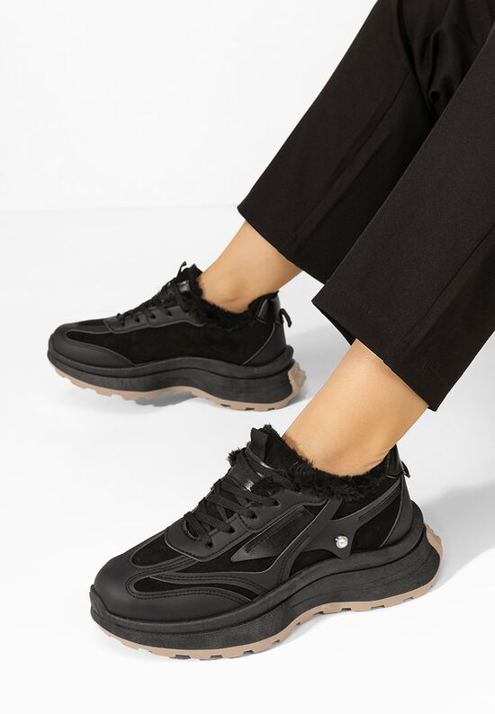 Χειμερινά sneakers γυναικεια Elliza μαύρα, Μέγεθος: 37- zapatos