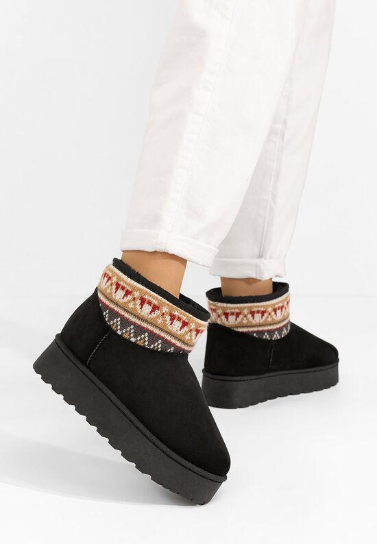 Μπότες τύπου UGG Joye Μαύρα, Μέγεθος: 39- zapatos