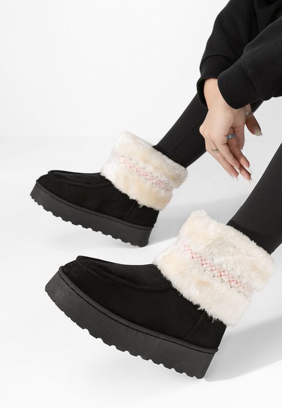 Mποτάκια πλατφόρμα Rosalyn Μαύρα, Μέγεθος: 39- zapatos