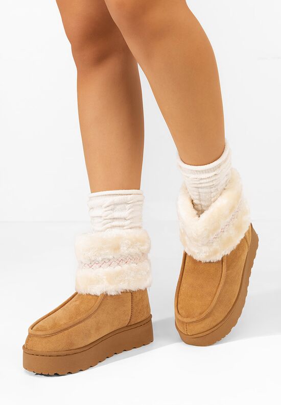 Mποτάκια πλατφόρμα Rosalyn ταμπά, Μέγεθος: 39- zapatos