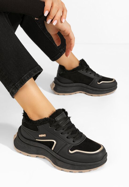 Χειμερινά sneakers γυναικεια Azaira μαύρα, Μέγεθος: 38- zapatos