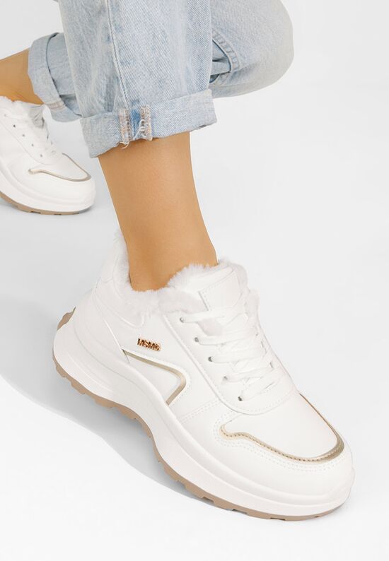 Χειμερινά sneakers γυναικεια Azaira λευκά, Μέγεθος: 38- zapatos