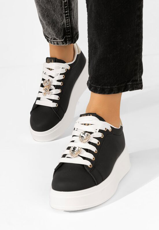 Sneakers με πλατφόρμα Ralia μαύραi, Μέγεθος: 38- zapatos