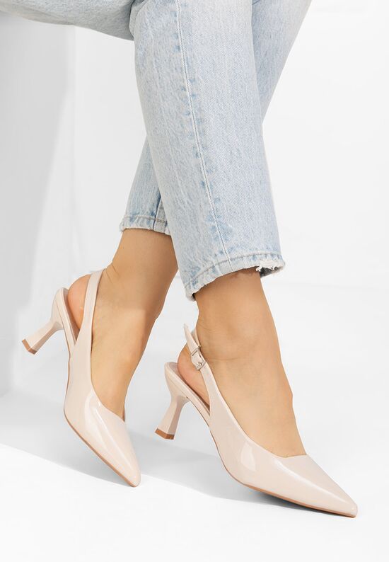 Γόβες slingback Lynelia μπεζ, Μέγεθος: 39- zapatos
