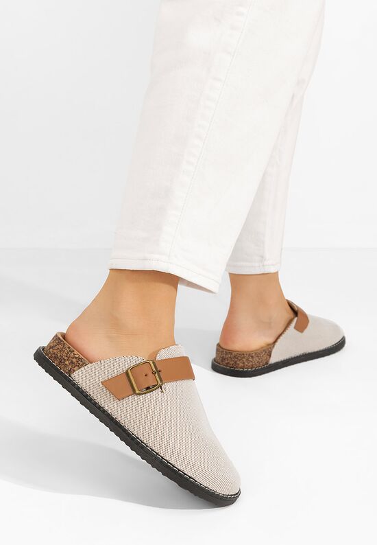 Mules γυναικεια Pamela μπεζ, Μέγεθος: 39- zapatos