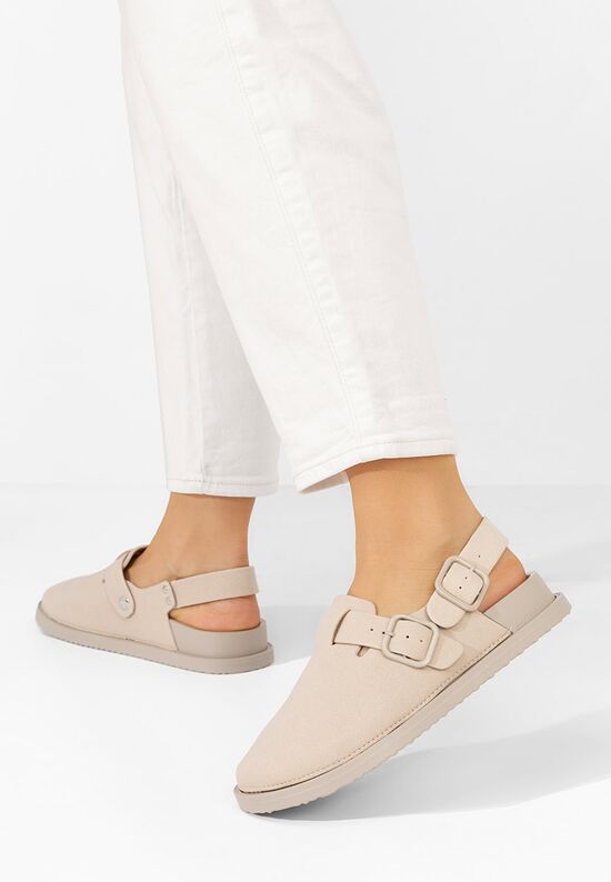 Mules γυναικεια Junita μπεζ, Μέγεθος: 38- zapatos
