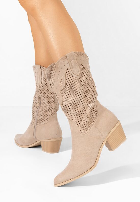 Mποτεσ western γυναικειεσ Lillie μπεζ, Μέγεθος: 40- zapatos
