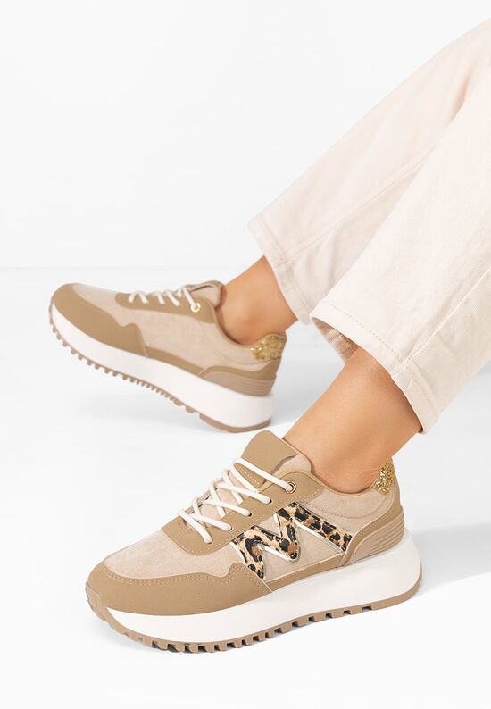 Sneakers με πλατφόρμα Ahri χακι, Μέγεθος: 40- zapatos