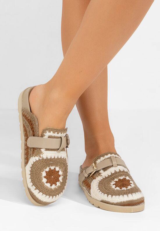 Mules γυναικεια Pamila χακι, Μέγεθος: 39- zapatos