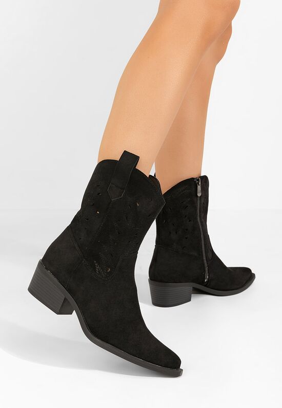 Γυναικεία Μποτάκια Cowboy Sharonna Μαύρα, Μέγεθος: 39- zapatos