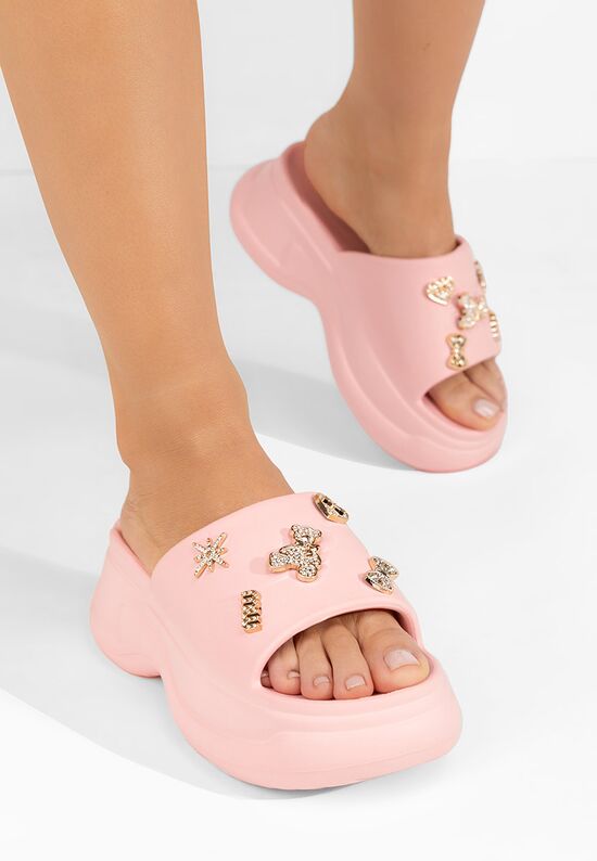 Ροζ mules με πλατφόρμα Taryna, Μέγεθος: 36/37- zapatos