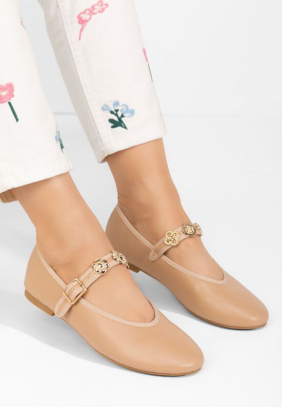 Γυναικείες μπαλαρίνες Christena χακι, Μέγεθος: 36- zapatos