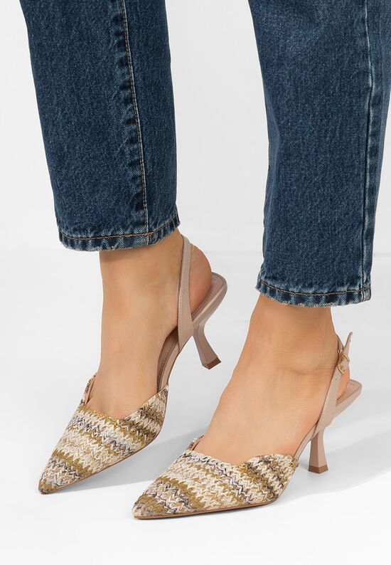 Γόβες στιλέτο Shemika χακι, Μέγεθος: 40- zapatos