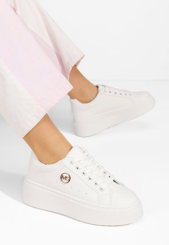 Sneakers με πλατφόρμα Terica λευκά, Μέγεθος: 39- zapatos