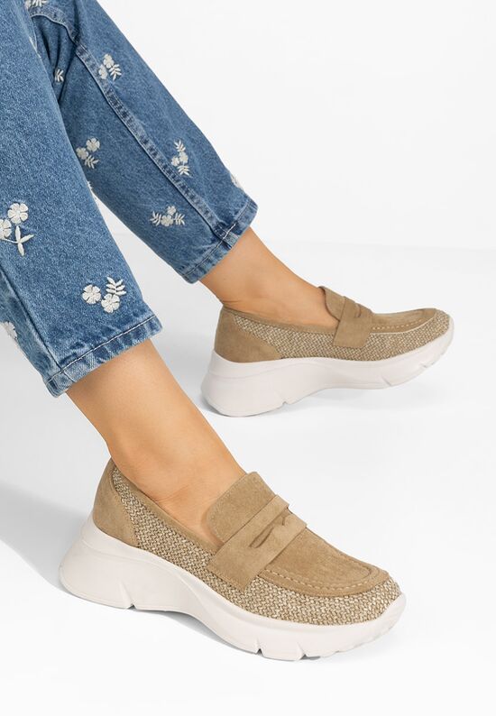 Μοκασίνια με πλατφόρμα Almata V2 χακι, Μέγεθος: 40- zapatos