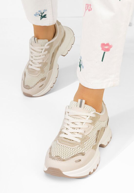 Sneakers γυναικεια Marylin μπεζ, Μέγεθος: 37- zapatos