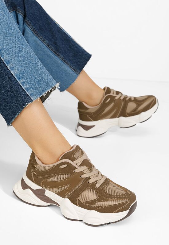 Sneakers με πλατφόρμα Barenice καφε, Μέγεθος: 40- zapatos