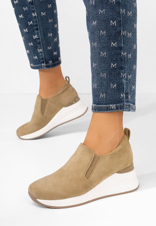 Πλατφόρμες γυναικεία Leanne χακι, Μέγεθος: 39- zapatos