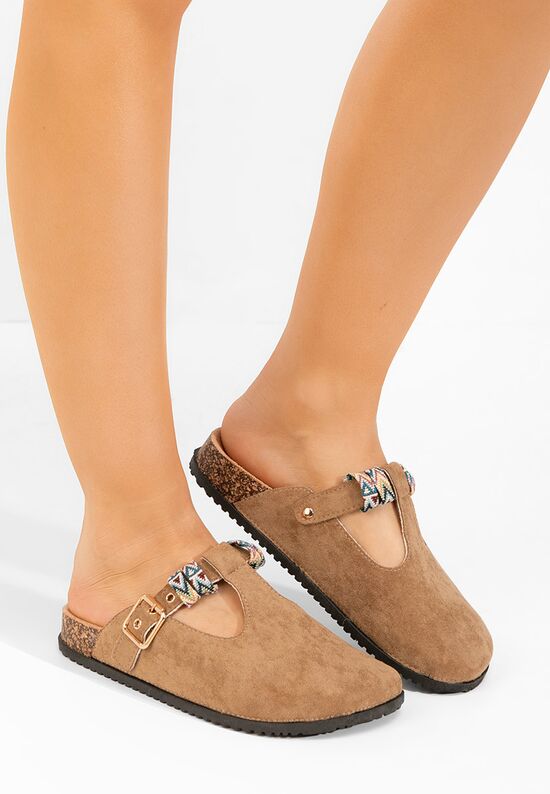 Mules γυναικεια Emberlyna χακι, Μέγεθος: 37- zapatos