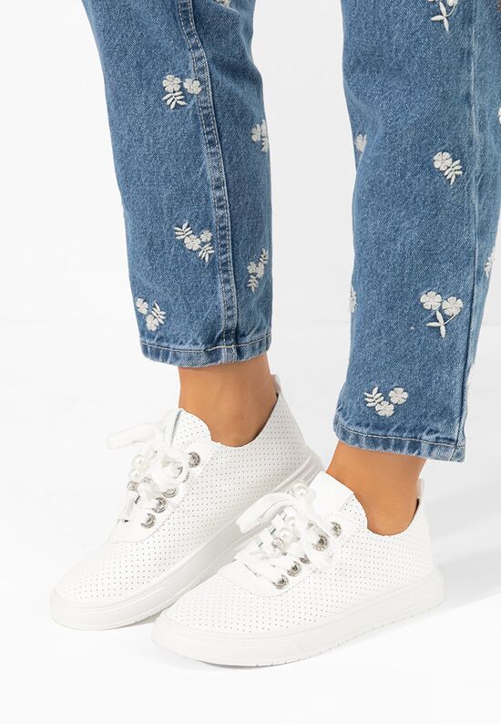 Sneakers γυναικεια Candysa λευκά, Μέγεθος: 40- zapatos