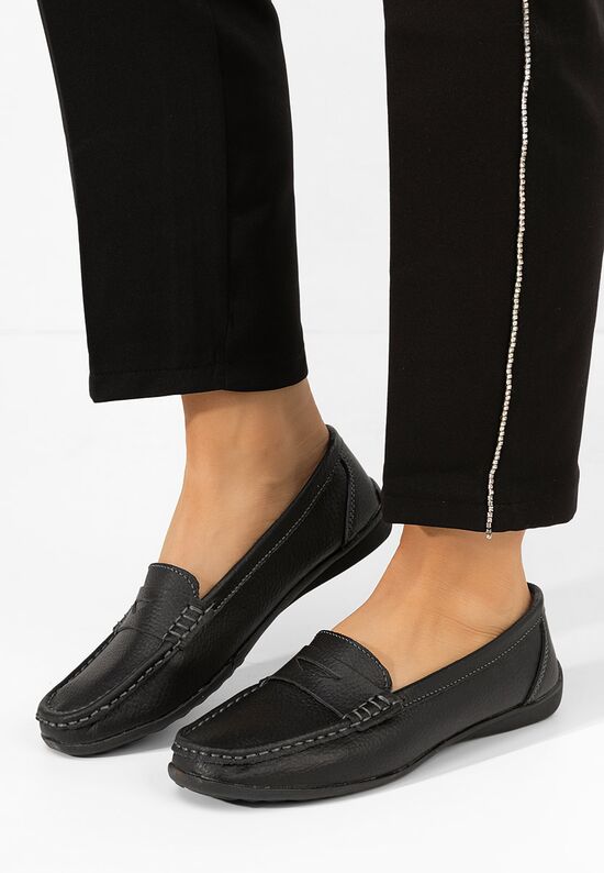 Μοκασίνια γυναικεια δερματινα Cheria μαύρα, Μέγεθος: 38- zapatos