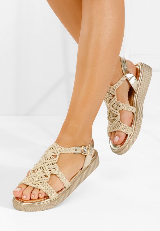Γυναικεία σανδάλια Jiselena χρυσα, Μέγεθος: 40- zapatos