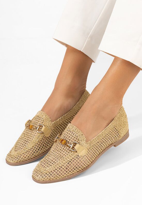 Μοκασίνια γυναικεια Jayna μπεζ, Μέγεθος: 40- zapatos