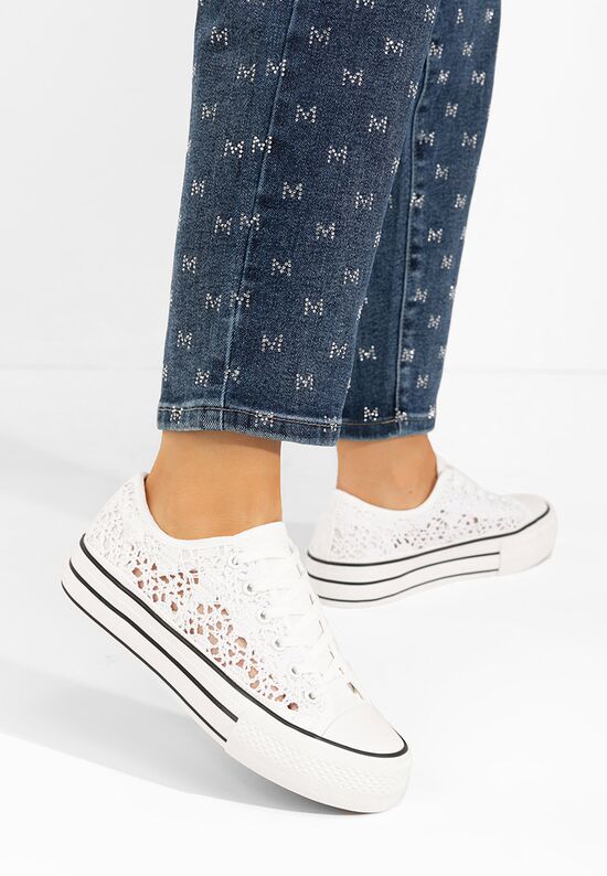 Γυναικεία sneakers Mylanaca λευκά, Μέγεθος: 38- zapatos
